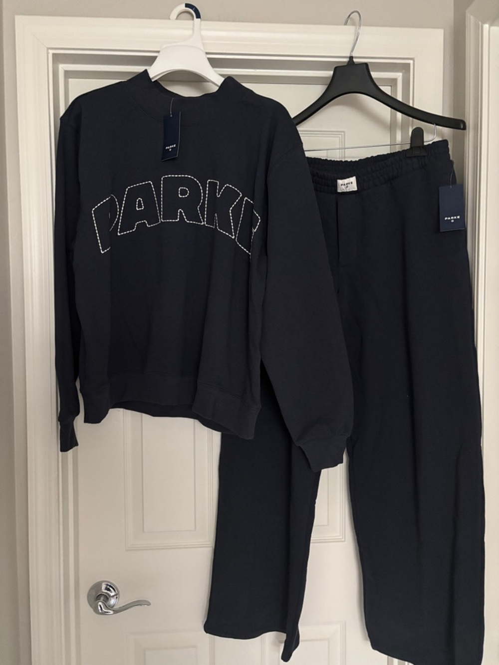 Parke X Target Navy Sweatshirt Jogger Set S/M NWT in hand ships NOW